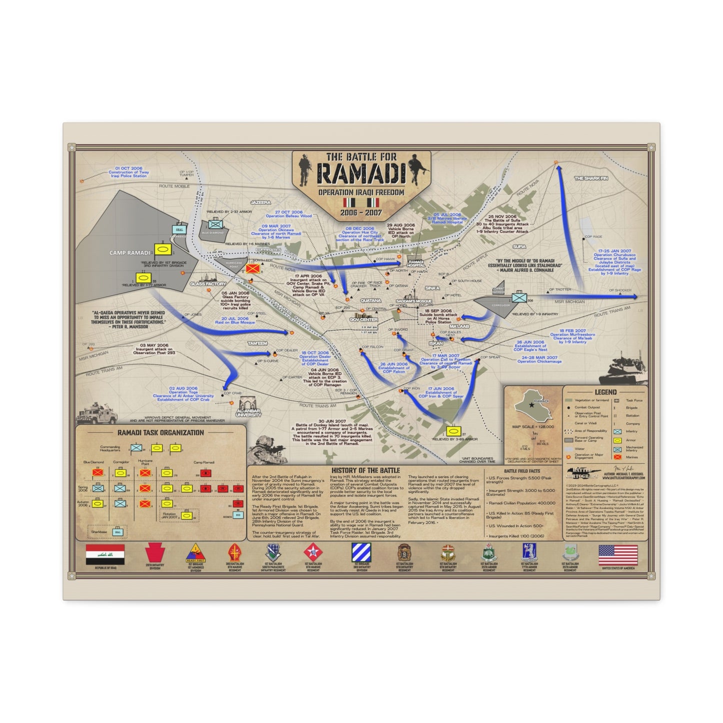 2006-2007 Battle of Ramadi - Canvas Map