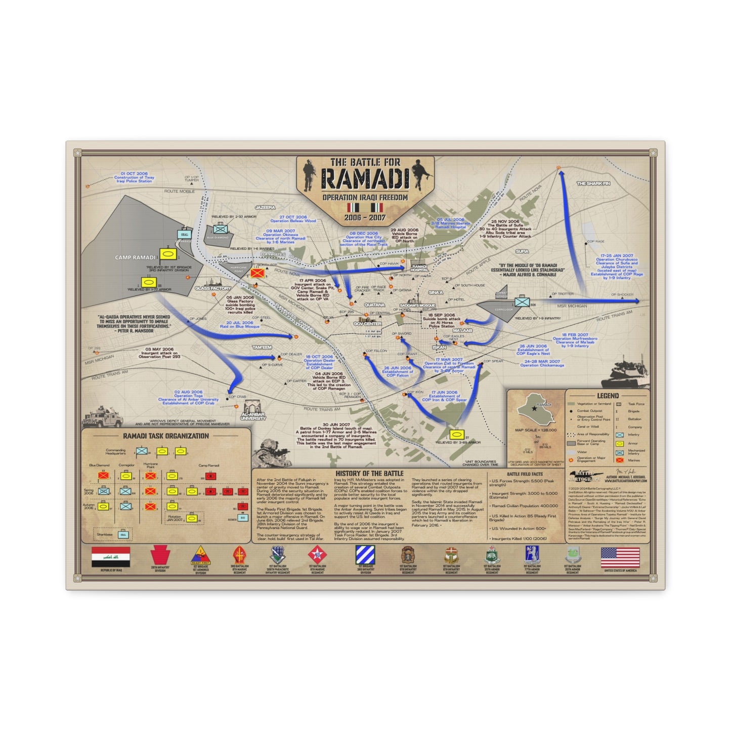 2006-2007 Battle of Ramadi - Canvas Map