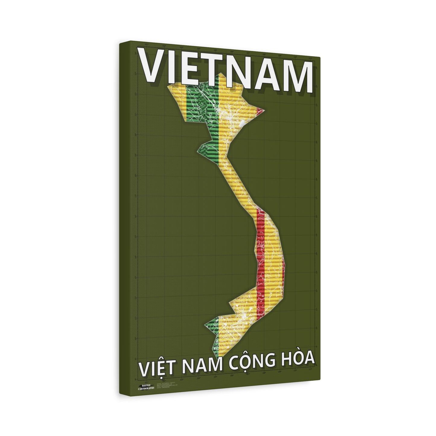 Vietnam Map - Matte Canvas, Stretched, 1.25"