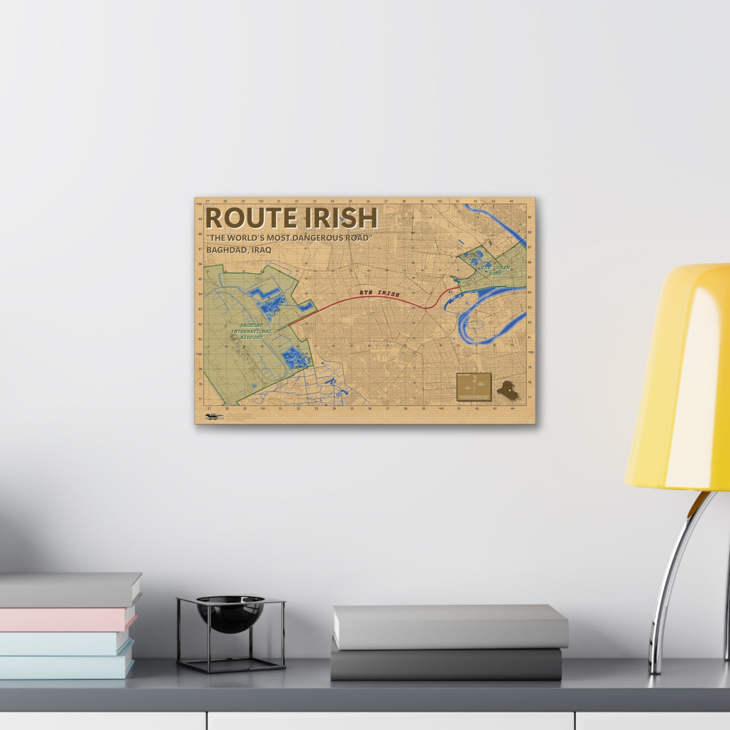 Route Irish - Iraq - Desert Camo - Canvas Map