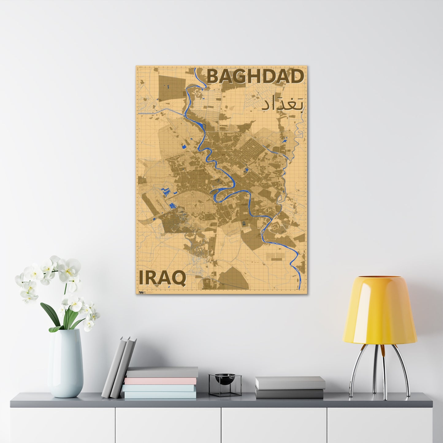 Baghdad - Desert Camo - Canvas Map