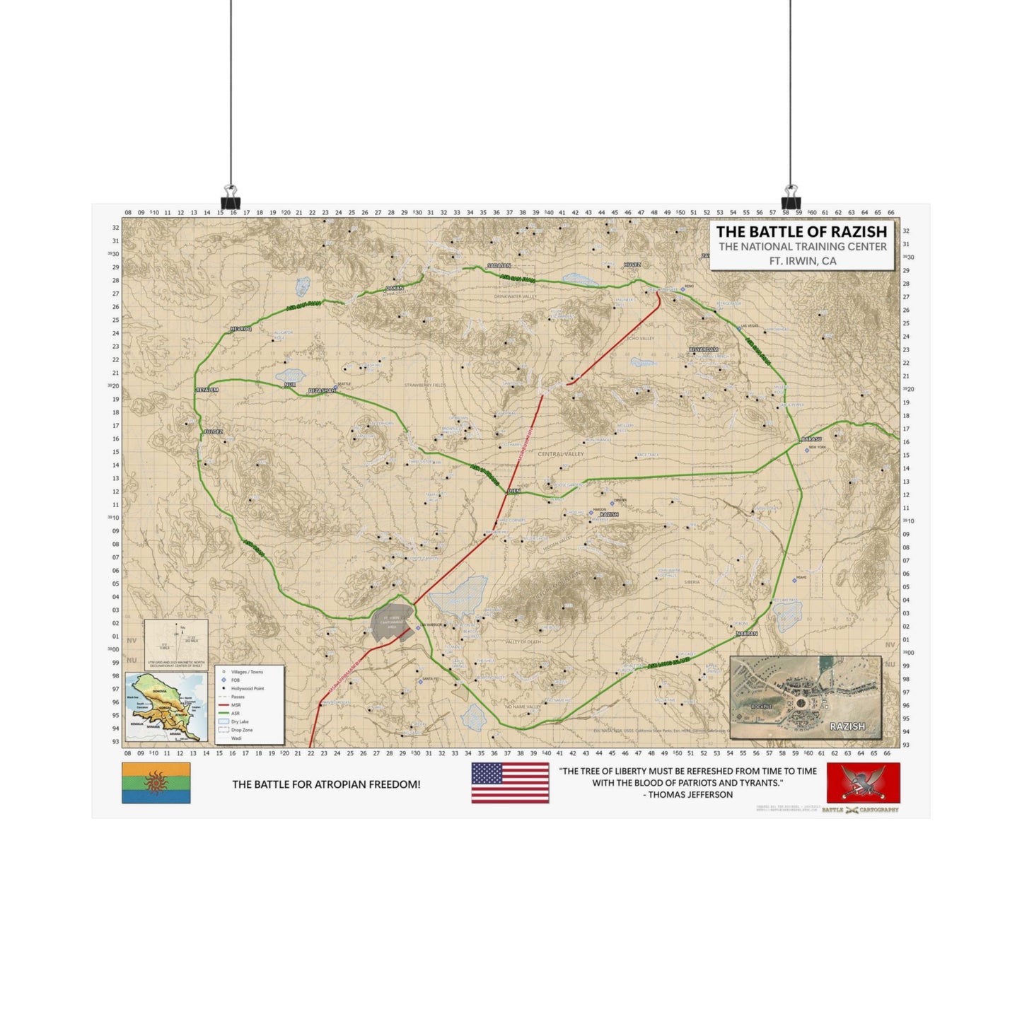 NTC / Ft. Irwin Special "Atropia" Map Matte Poster