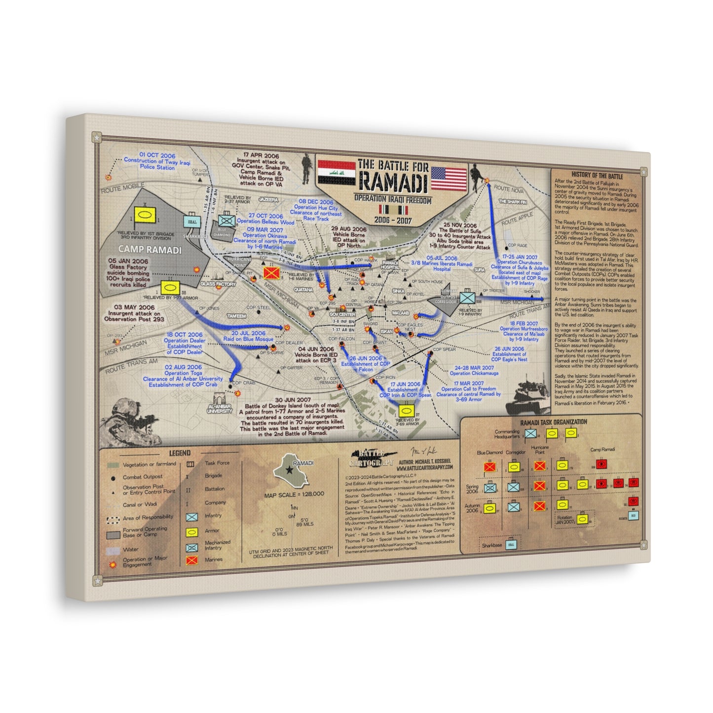 2006-2007 Battle of Ramadi - Canvas Map