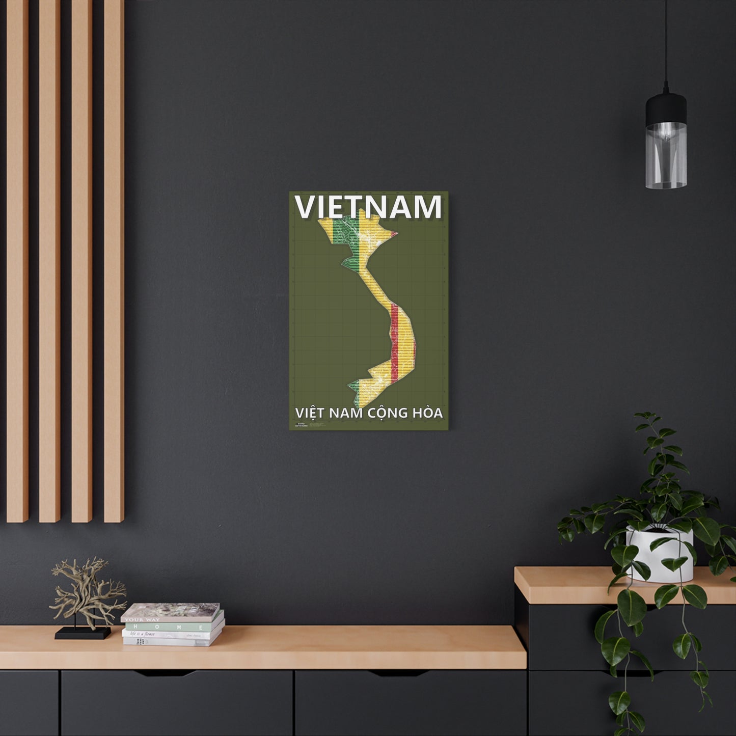 Vietnam Map - Matte Canvas, Stretched, 1.25"