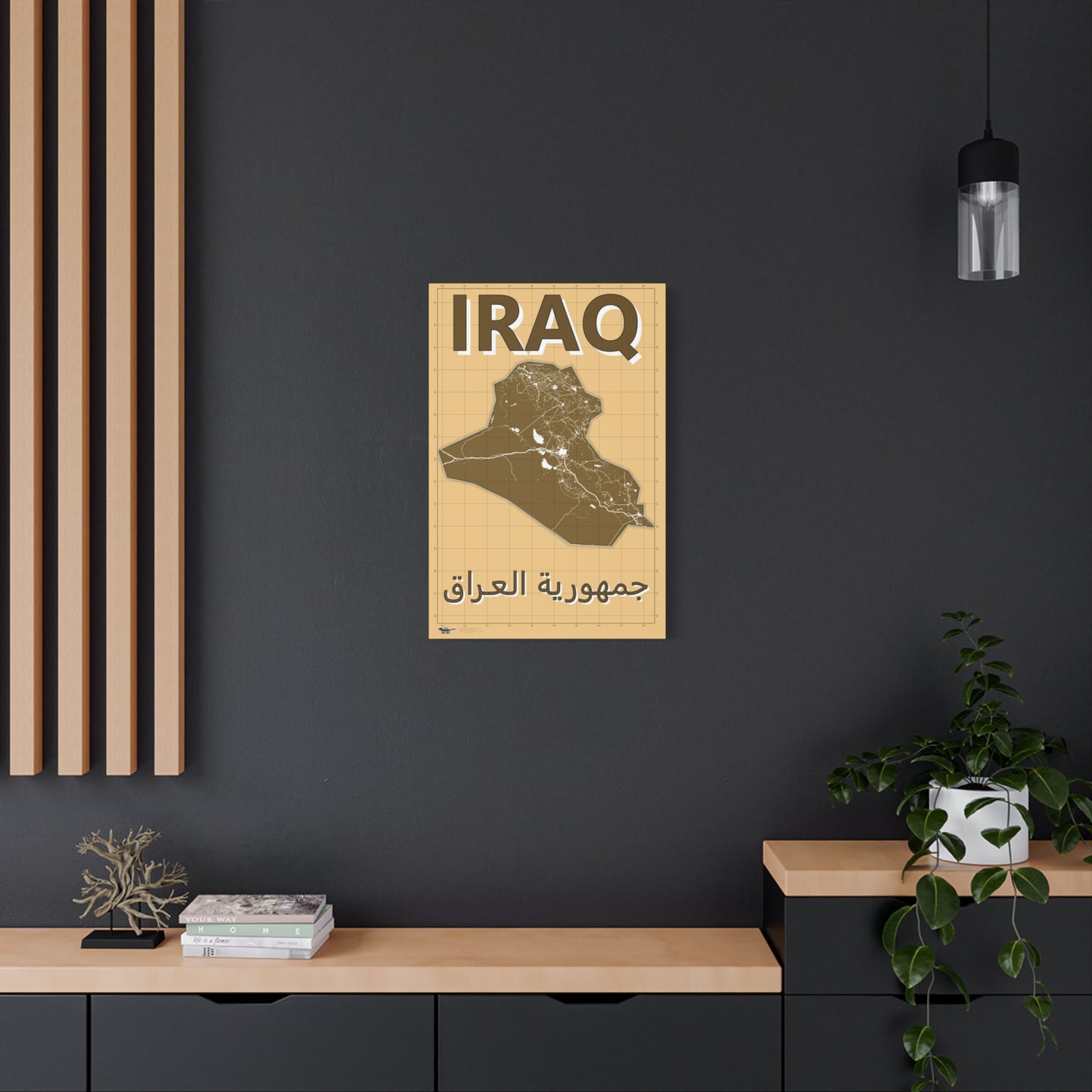 Iraq Desert Camo Map - Matte Canvas, Stretched, 1.25"