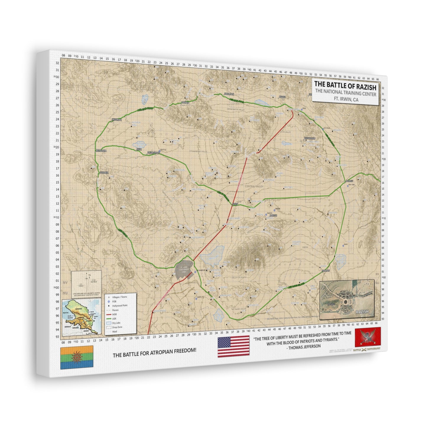 NTC / Ft. Irwin Special "Atropia" Canvas Map