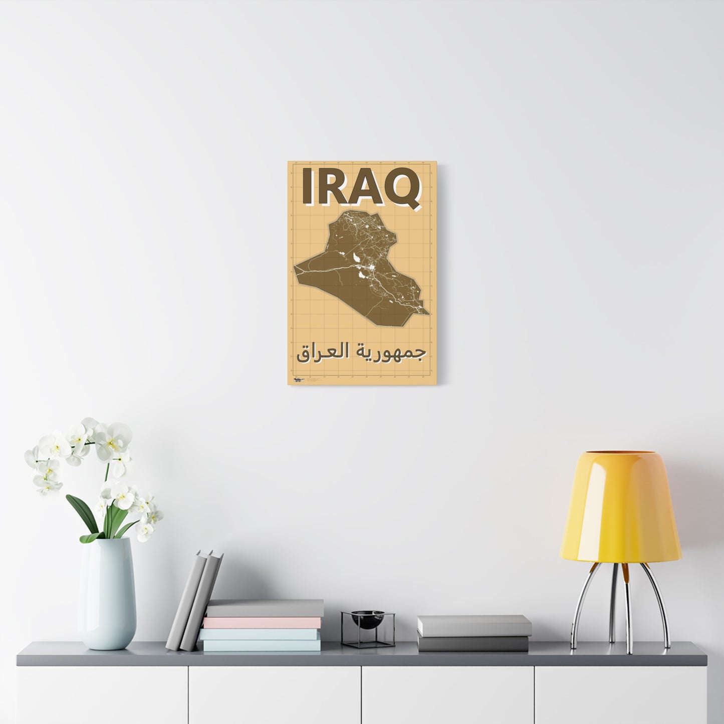 Iraq Desert Camo Map - Matte Canvas, Stretched, 1.25"