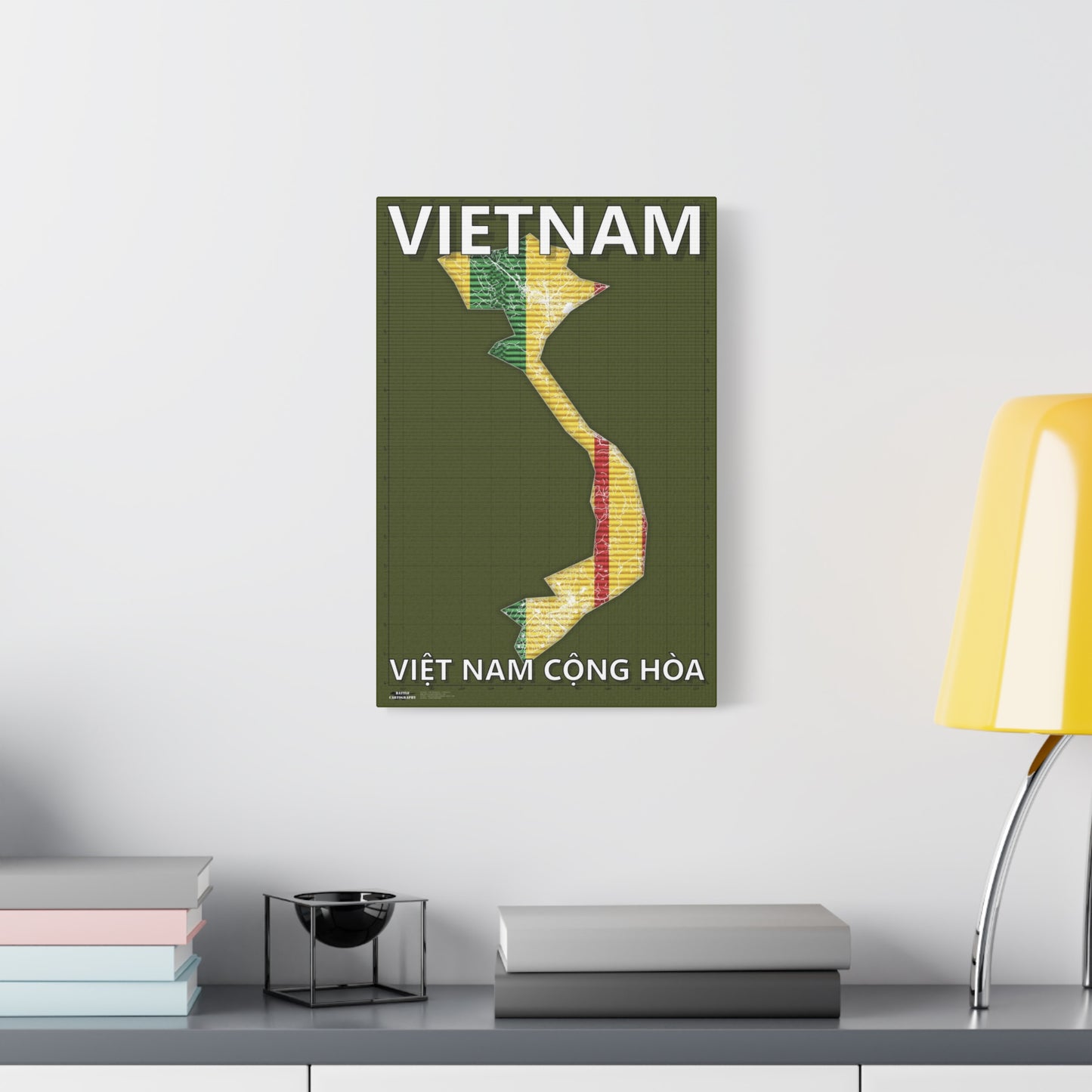 Vietnam Map - Matte Canvas, Stretched, 1.25"