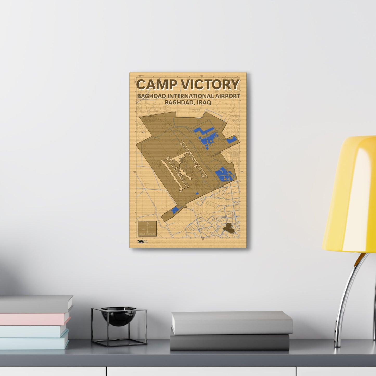 Camp Victory & Baghdad International Airport - Desert Camo - Canvas Map