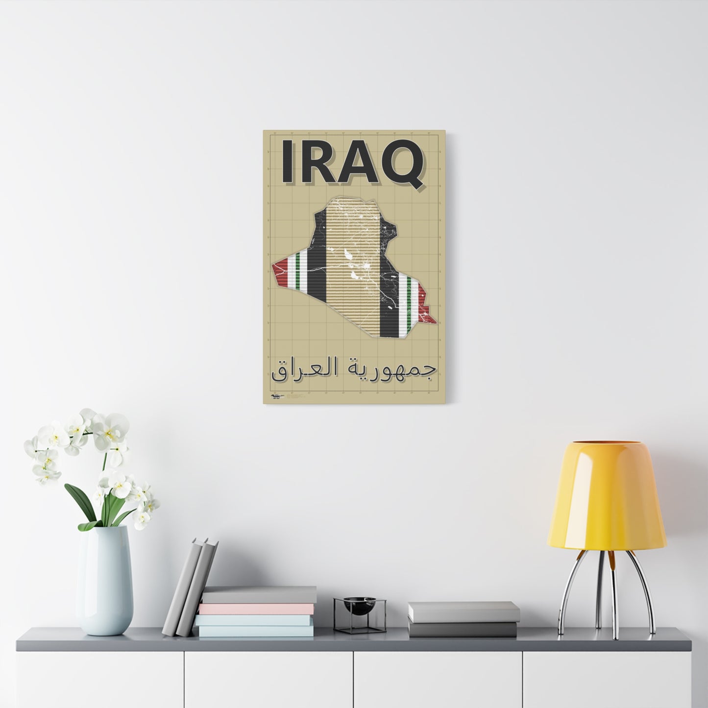 Operation Iraqi Freedom Map - Matte Canvas, Stretched, 1.25"