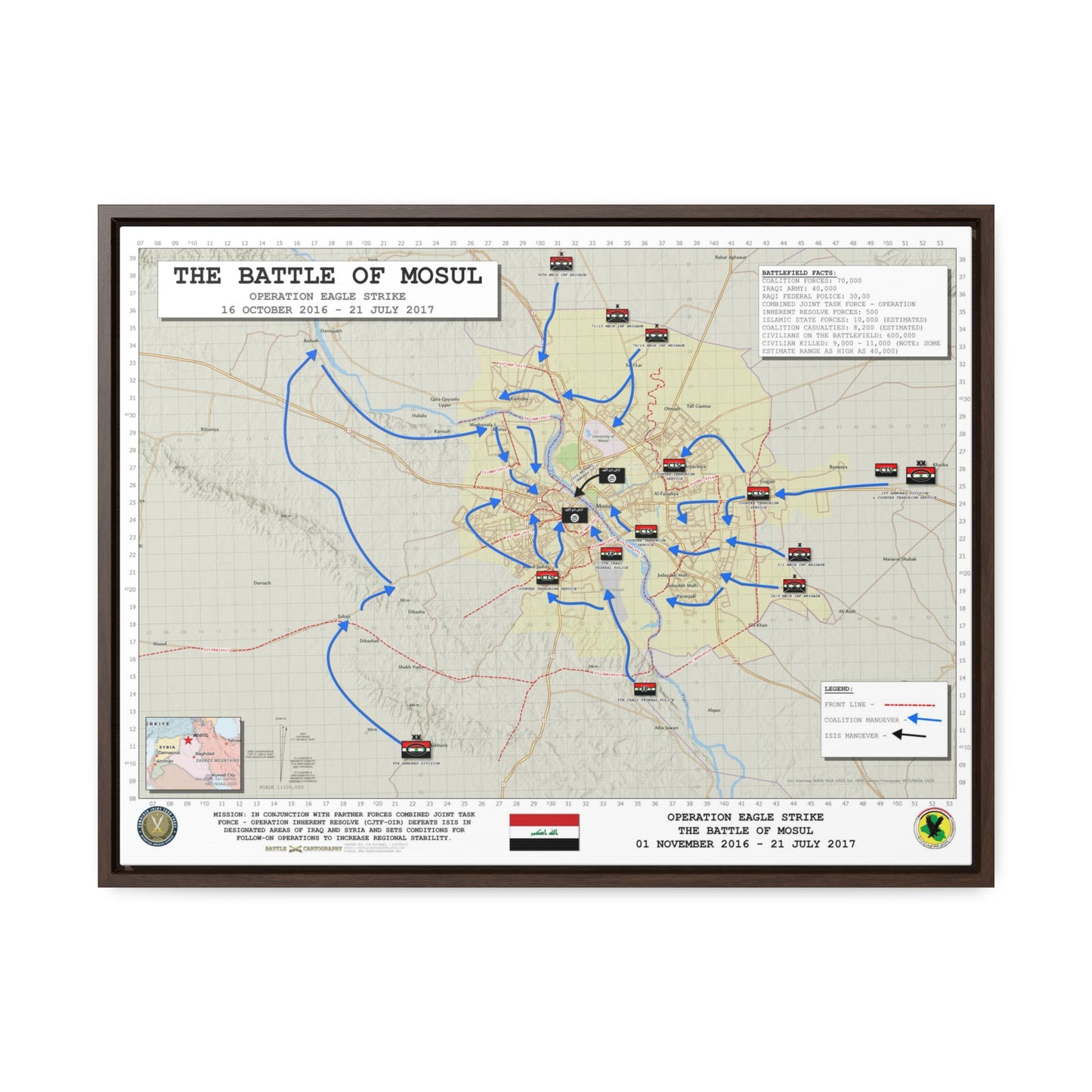 The Battle of Mosul - Gallery Canvas Wraps, Horizontal Frame