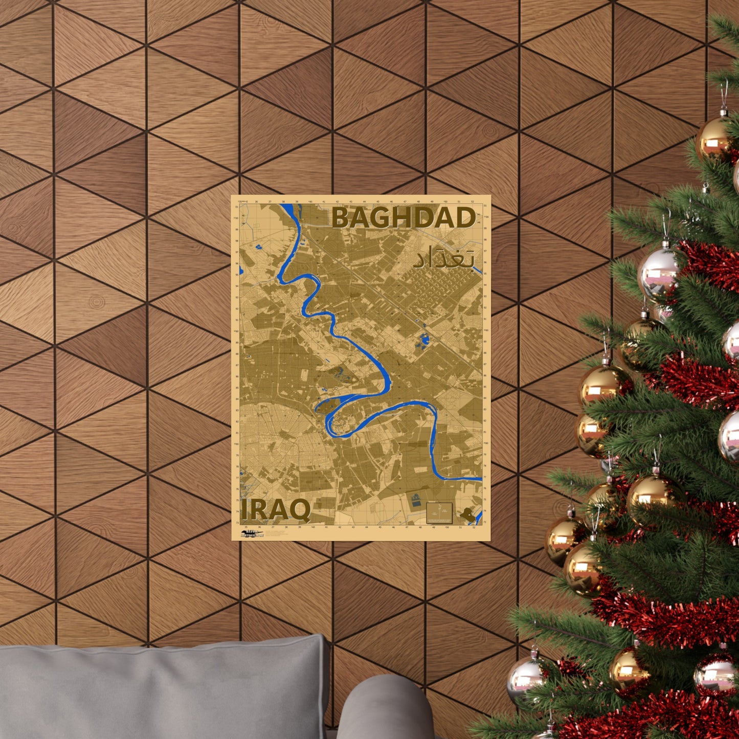 Baghdad - 1:50K Desert Camo Map - Matte Poster