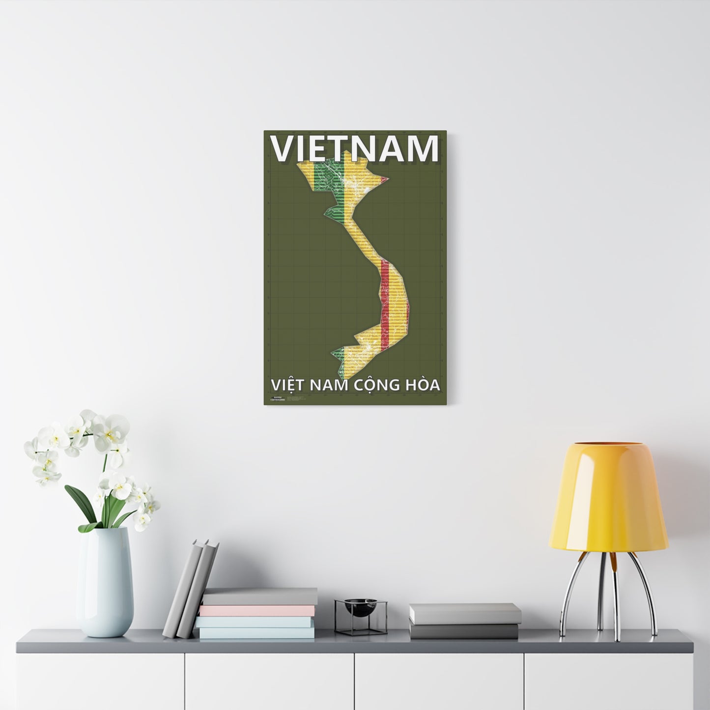 Vietnam Map - Matte Canvas, Stretched, 1.25"