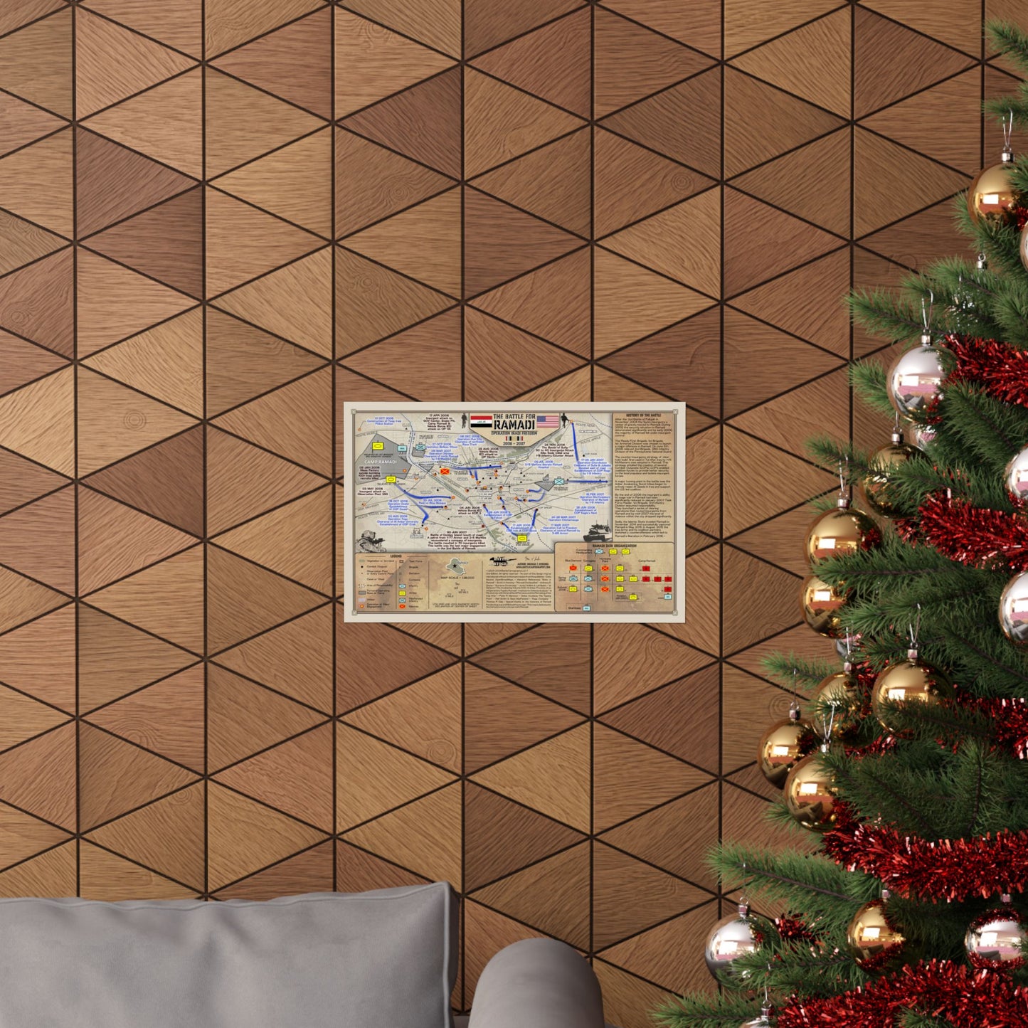 Battle of Ramadi 2006-2007 - Map - Matte Paper Print