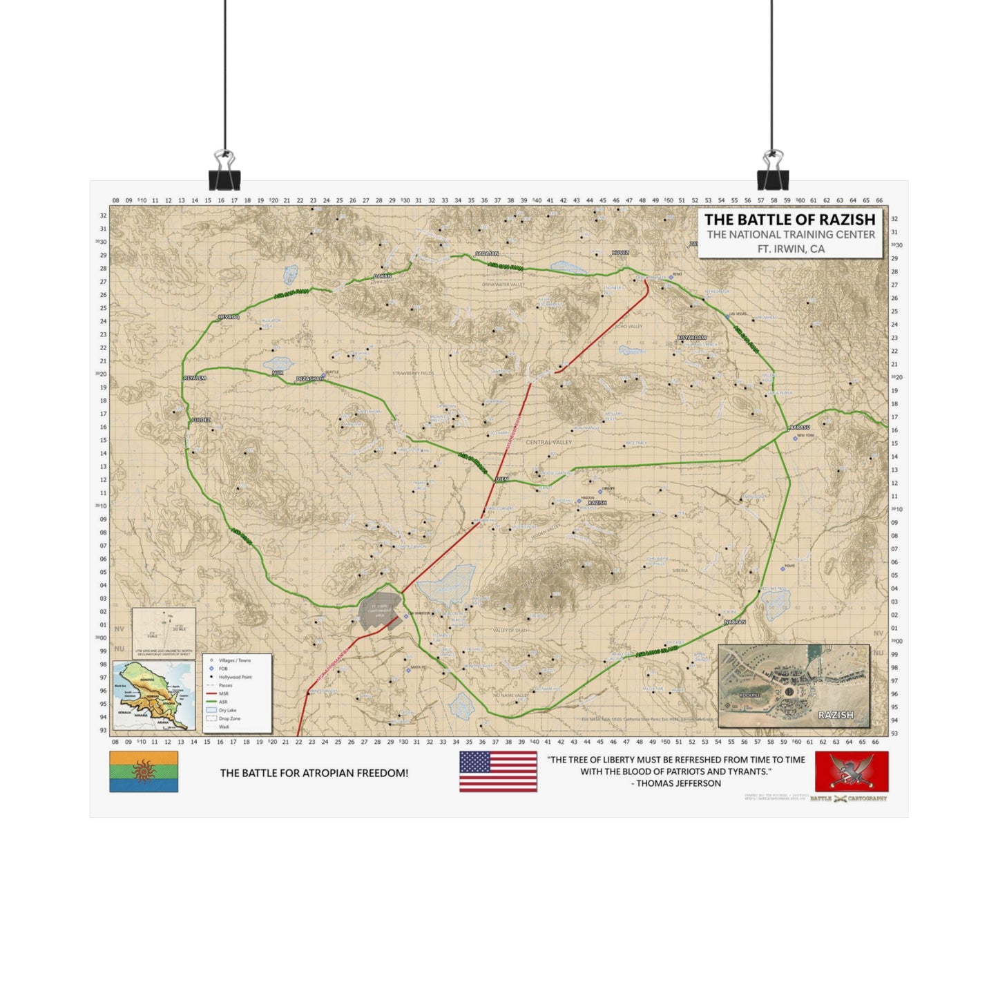 NTC / Ft. Irwin Special "Atropia" Map Matte Poster