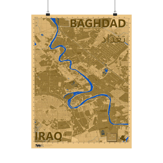 Baghdad - 1:50K Desert Camo Map - Matte Poster