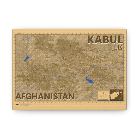 Kabul - Desert Camo - Canvas Map