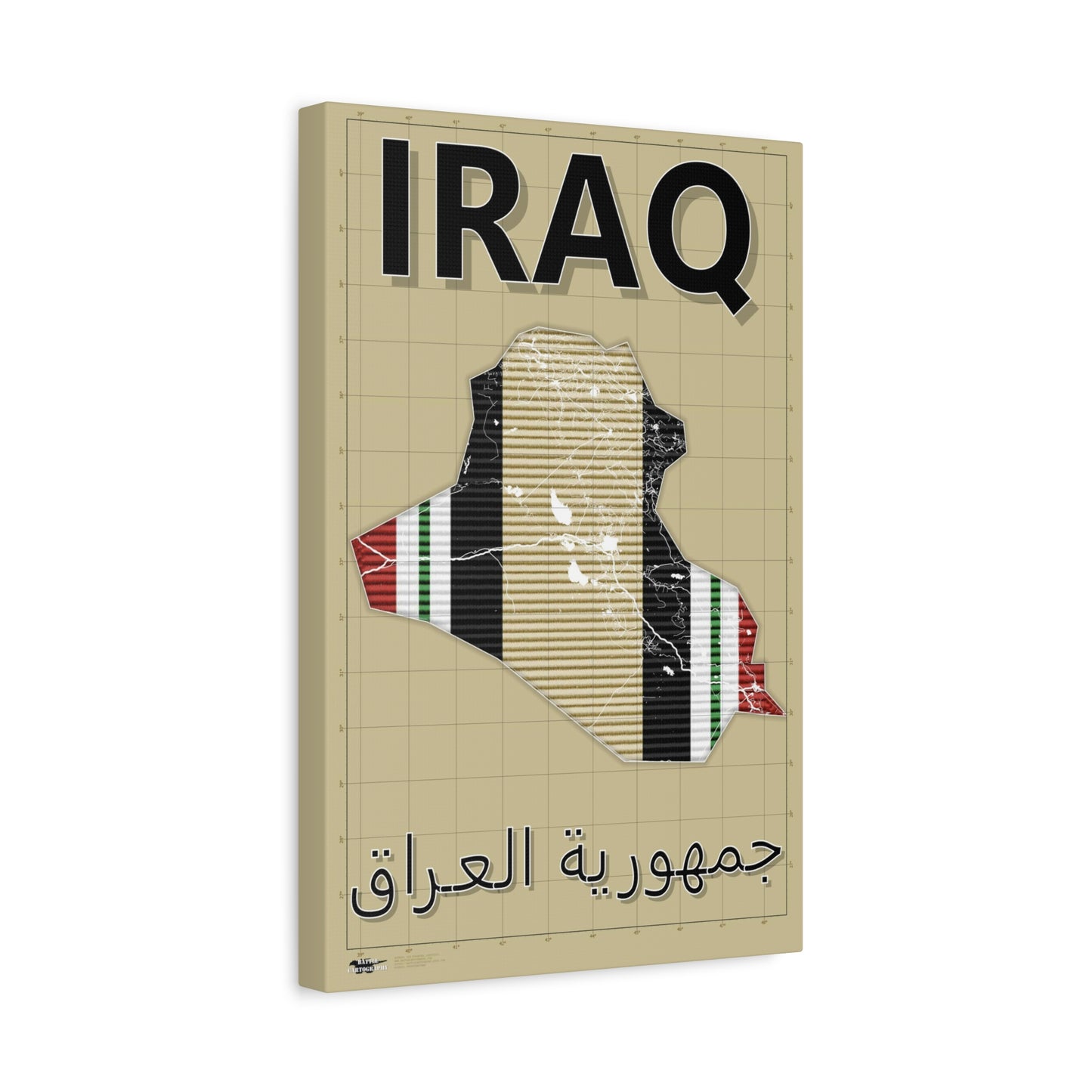 Operation Iraqi Freedom Map - Matte Canvas, Stretched, 1.25"