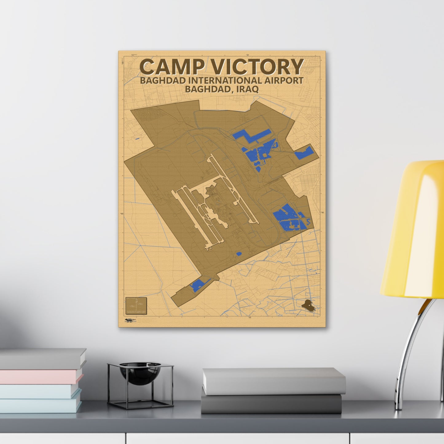 Camp Victory & Baghdad International Airport - Desert Camo - Canvas Map