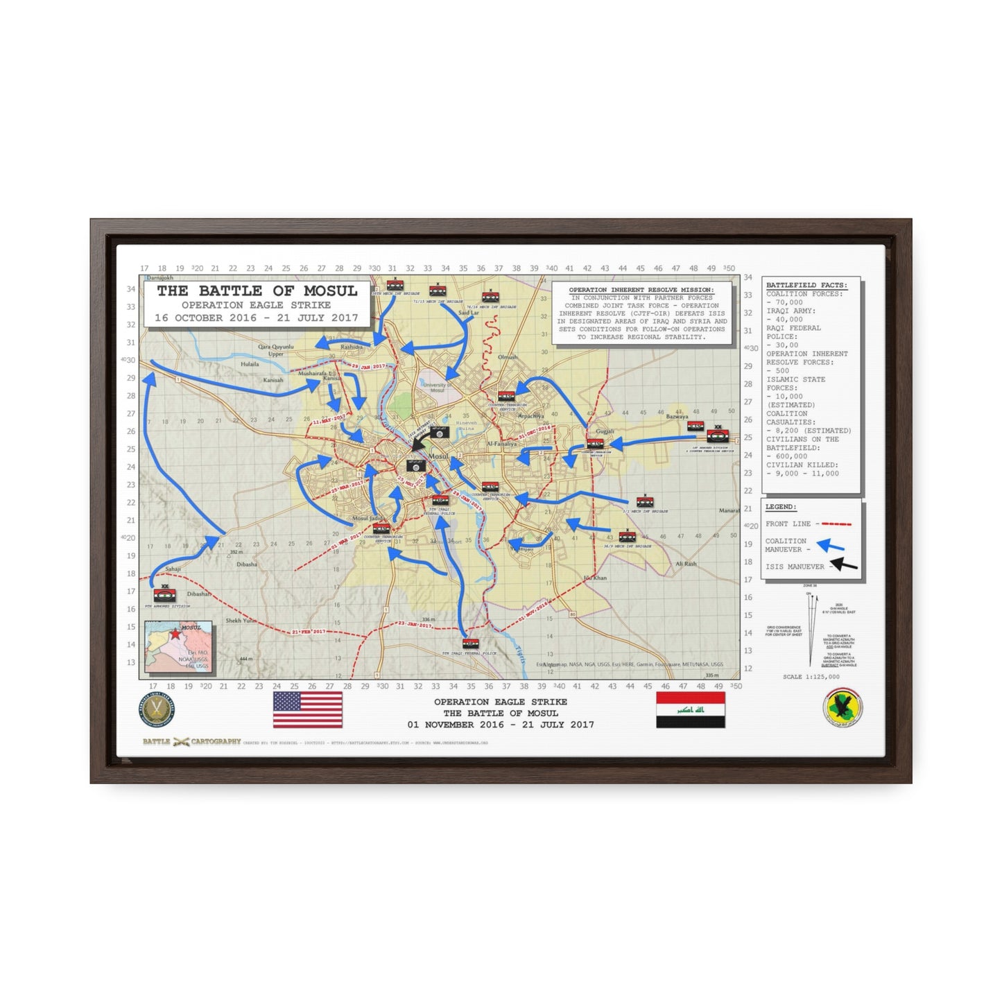 The Battle of Mosul - Gallery Canvas Wraps, Horizontal Frame