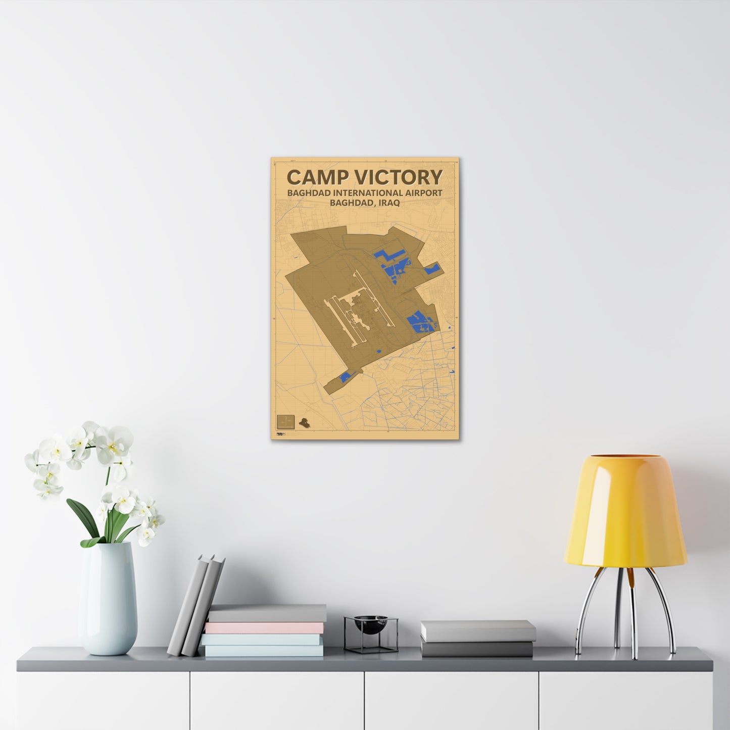 Camp Victory & Baghdad International Airport - Desert Camo - Canvas Map