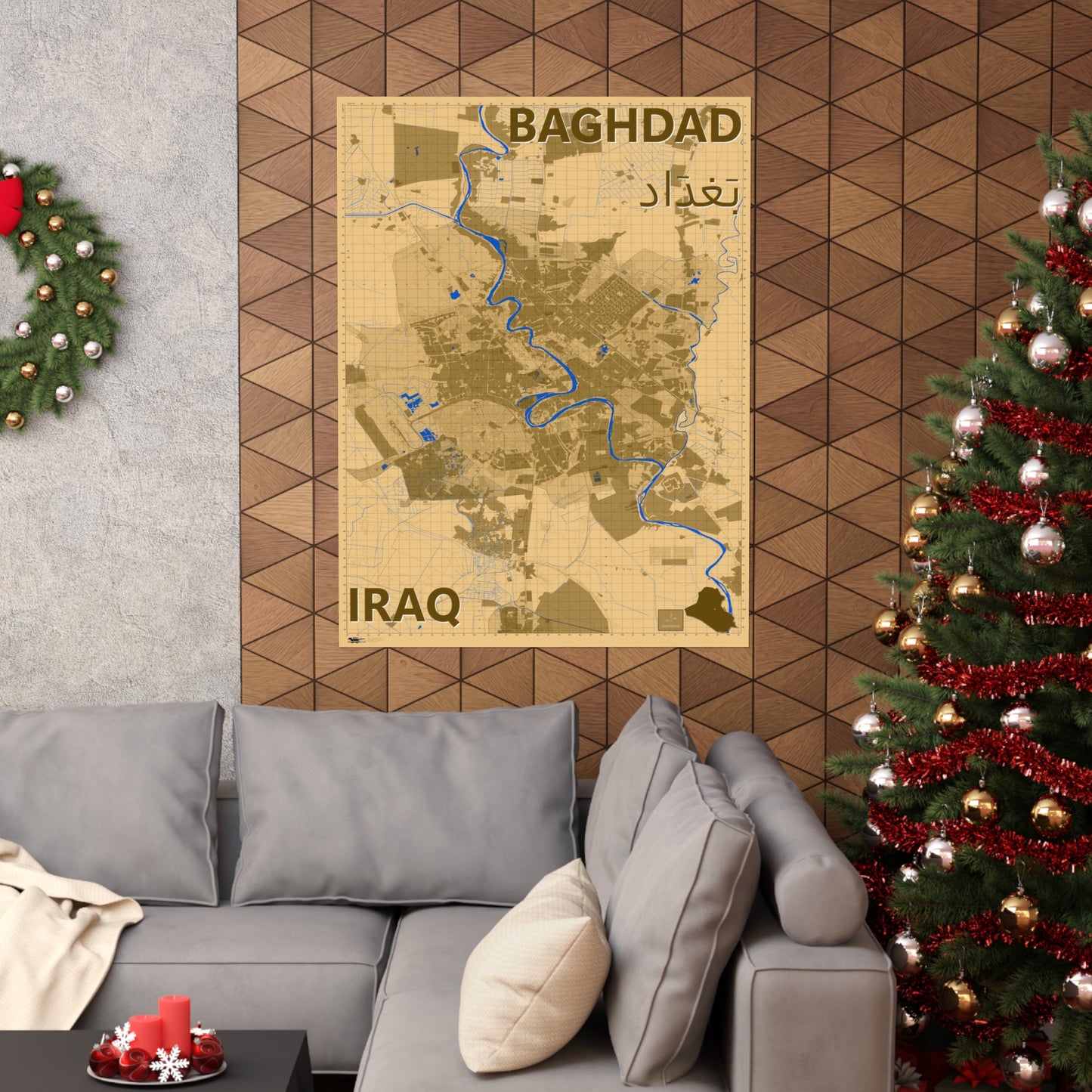 Baghdad - 1:50K Desert Camo Map - Matte Poster