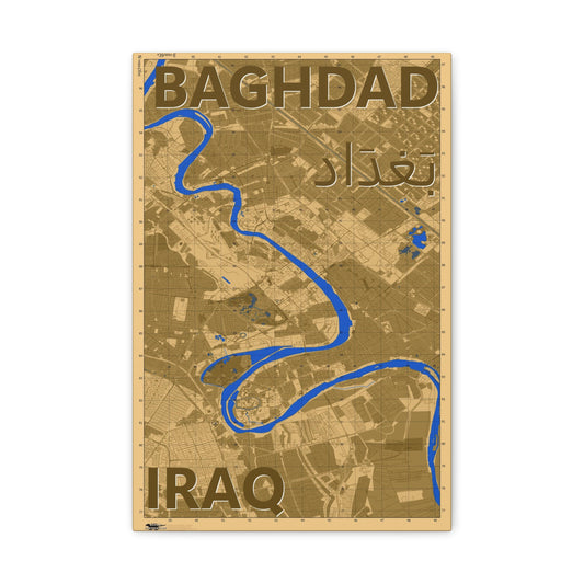 Baghdad - Desert Camo - Canvas Map