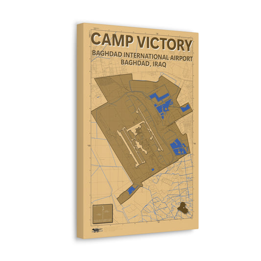 Camp Victory & Baghdad International Airport - Desert Camo - Canvas Map