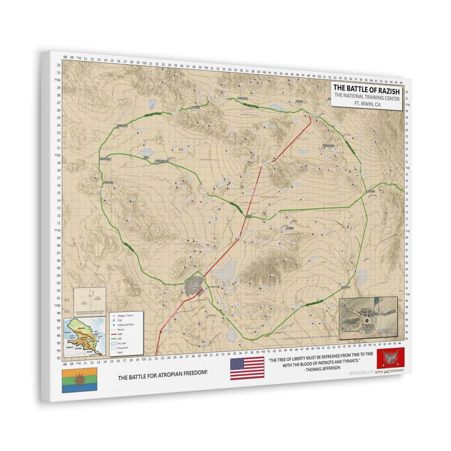 NTC / Ft. Irwin Special "Atropia" Canvas Map