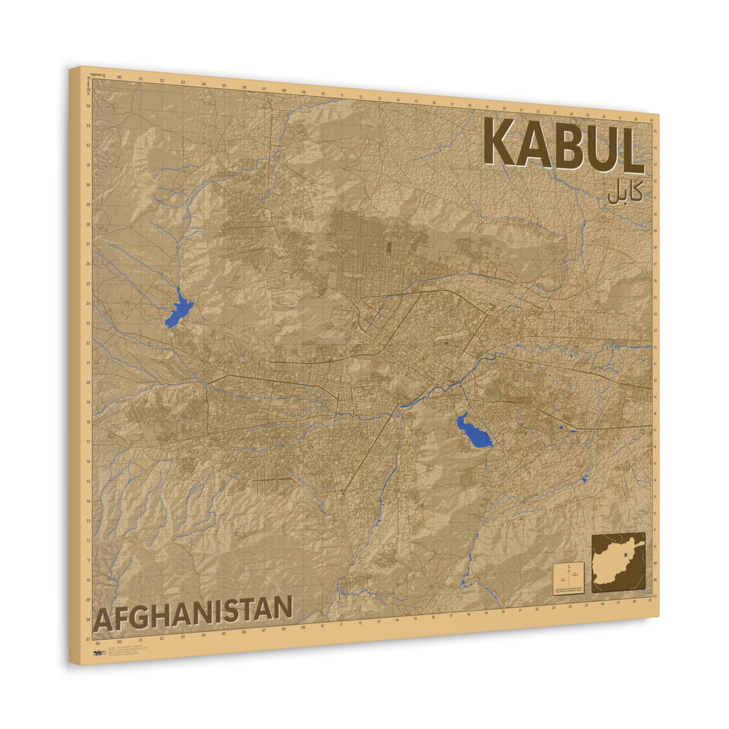 Kabul - Desert Camo - Canvas Map