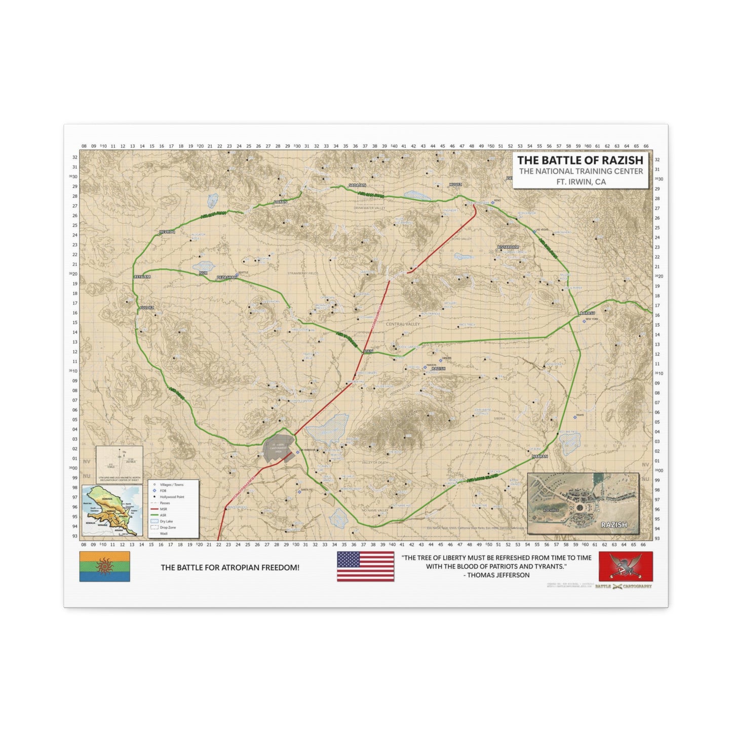 NTC / Ft. Irwin Special "Atropia" Canvas Map