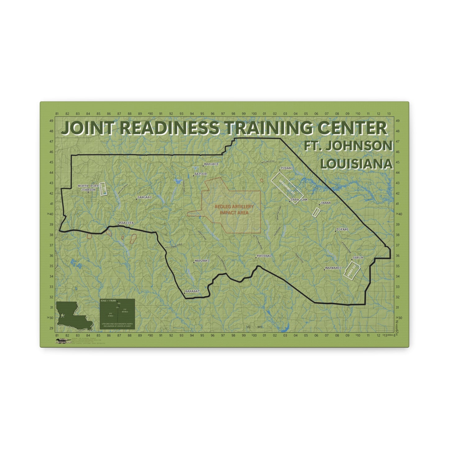 Joint Readiness Training Center - Fort Johnson  - Canvas Map