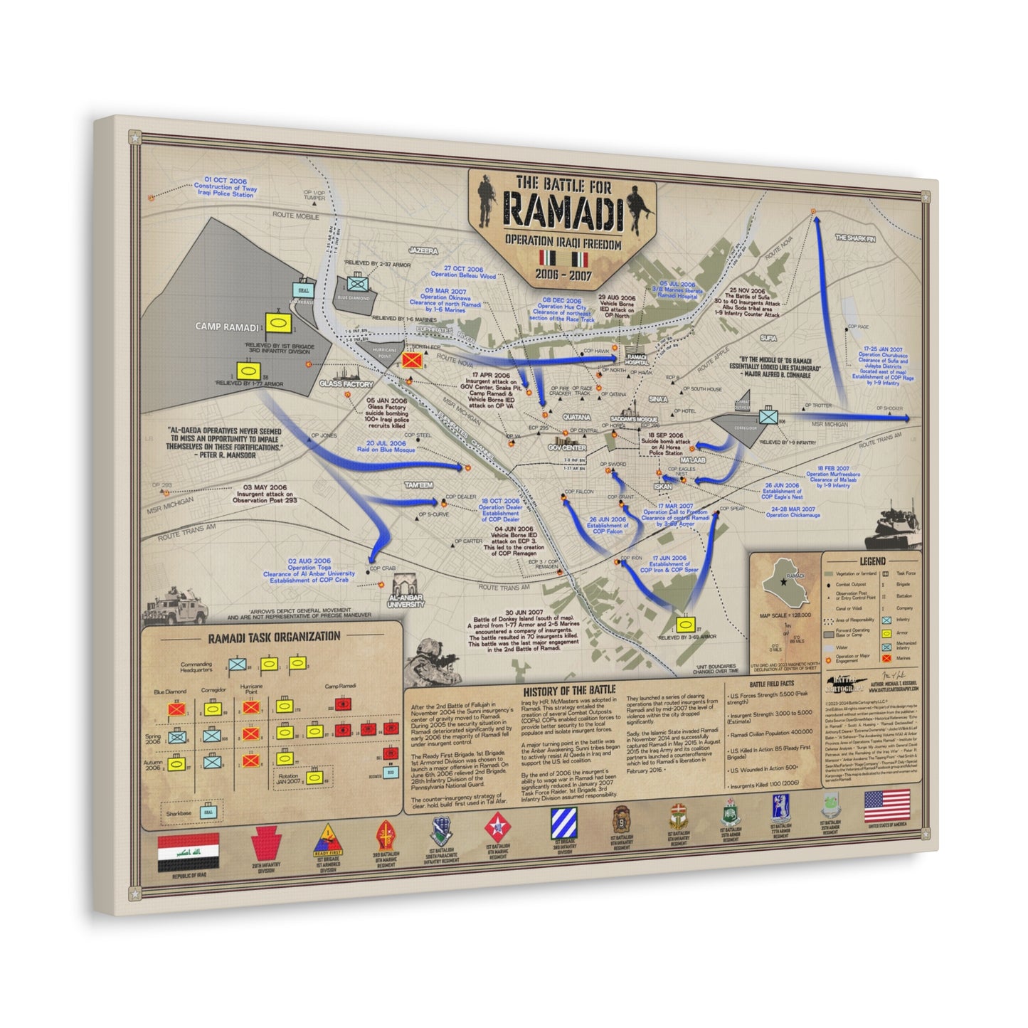 2006-2007 Battle of Ramadi - Canvas Map