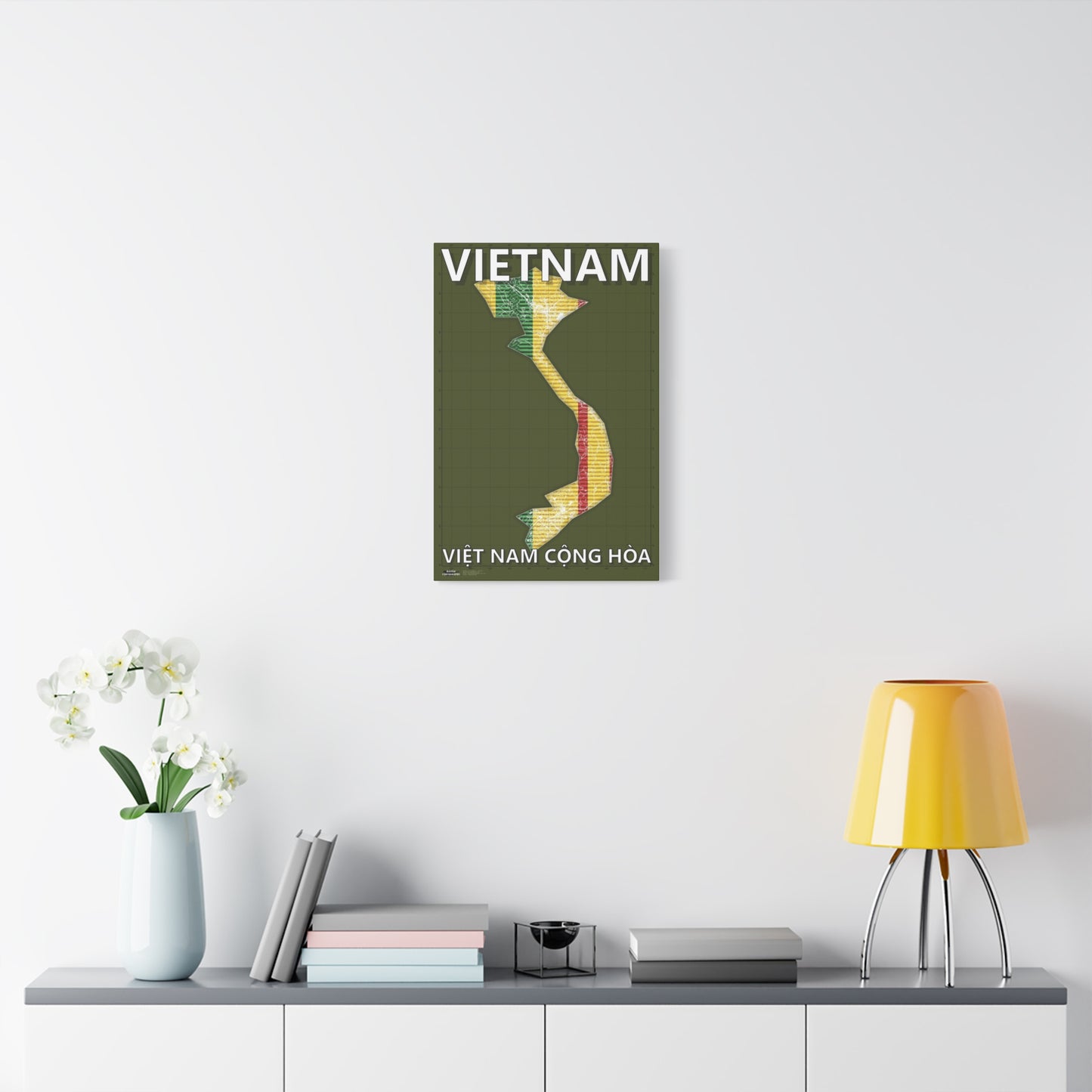 Vietnam Map - Matte Canvas, Stretched, 1.25"