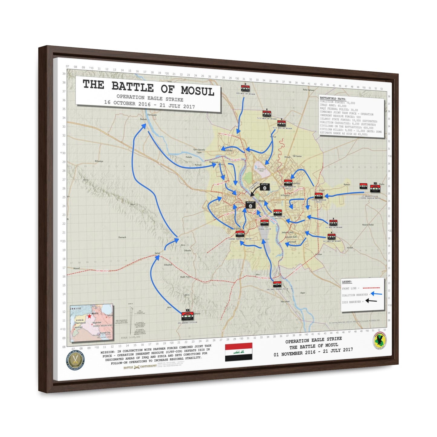 The Battle of Mosul - Gallery Canvas Wraps, Horizontal Frame