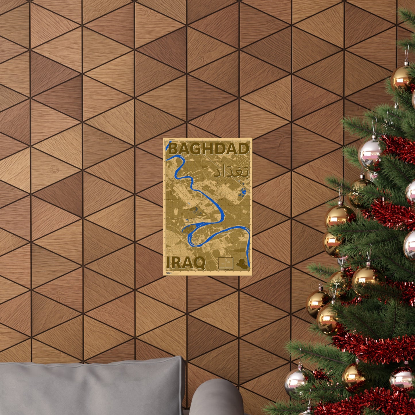 Baghdad - 1:50K Desert Camo Map - Matte Poster