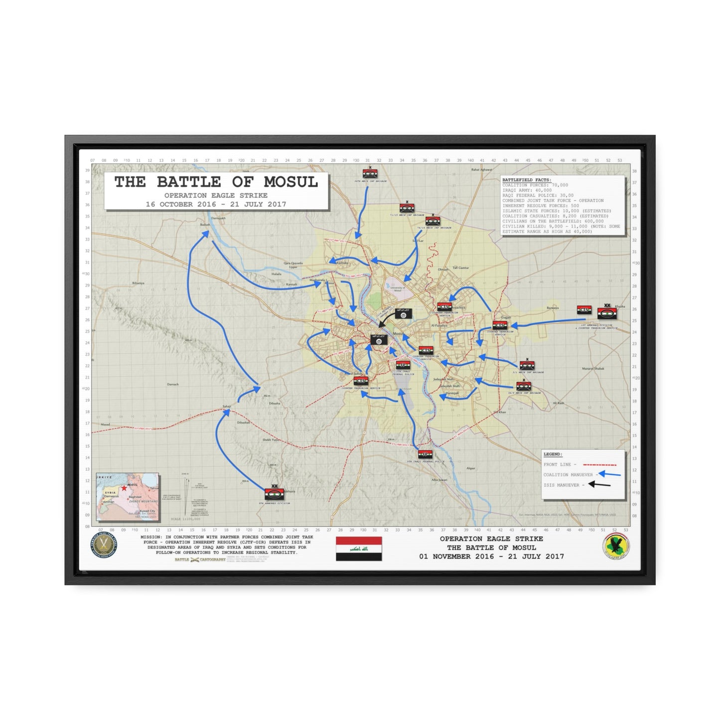 The Battle of Mosul - Gallery Canvas Wraps, Horizontal Frame