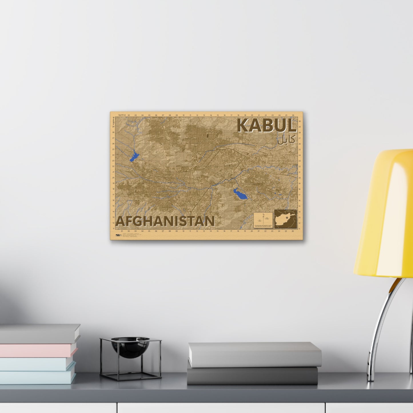 Kabul - Desert Camo - Canvas Map