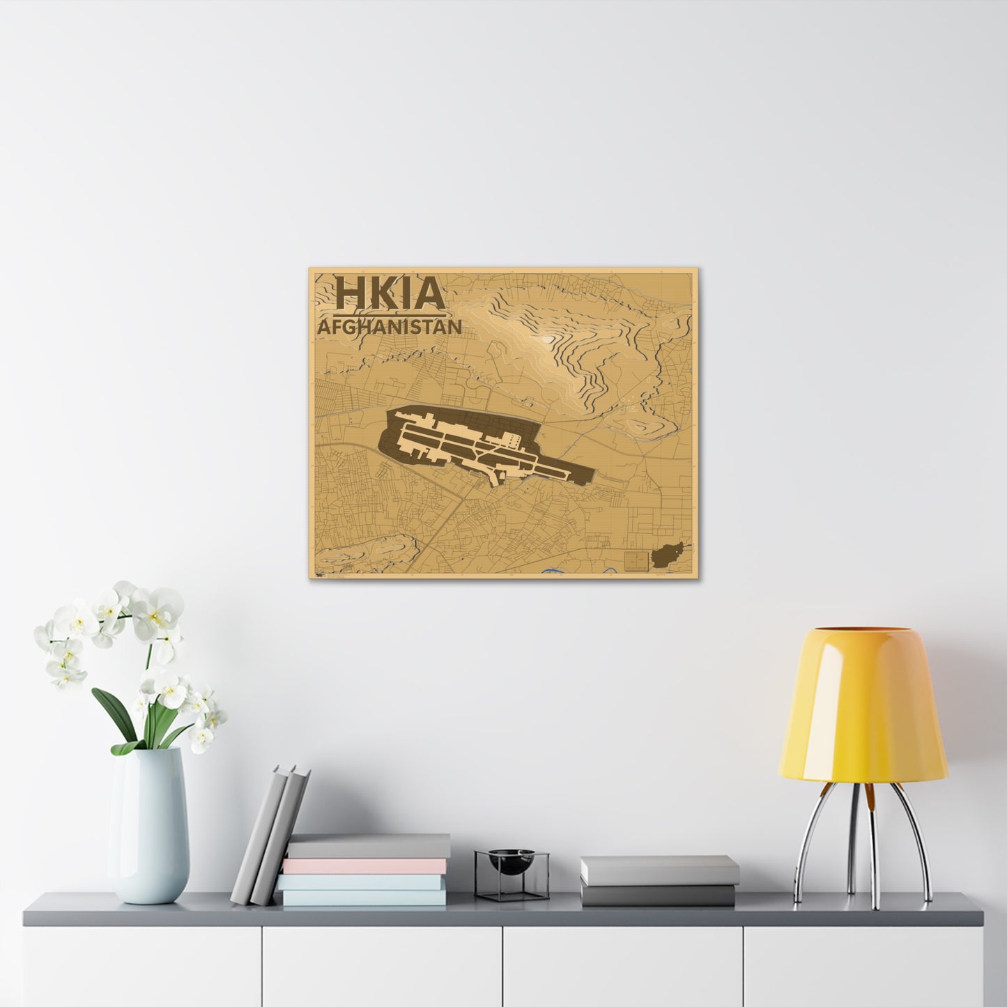 Kabul Airport - Afghanistan - Desert Camo - Canvas Map