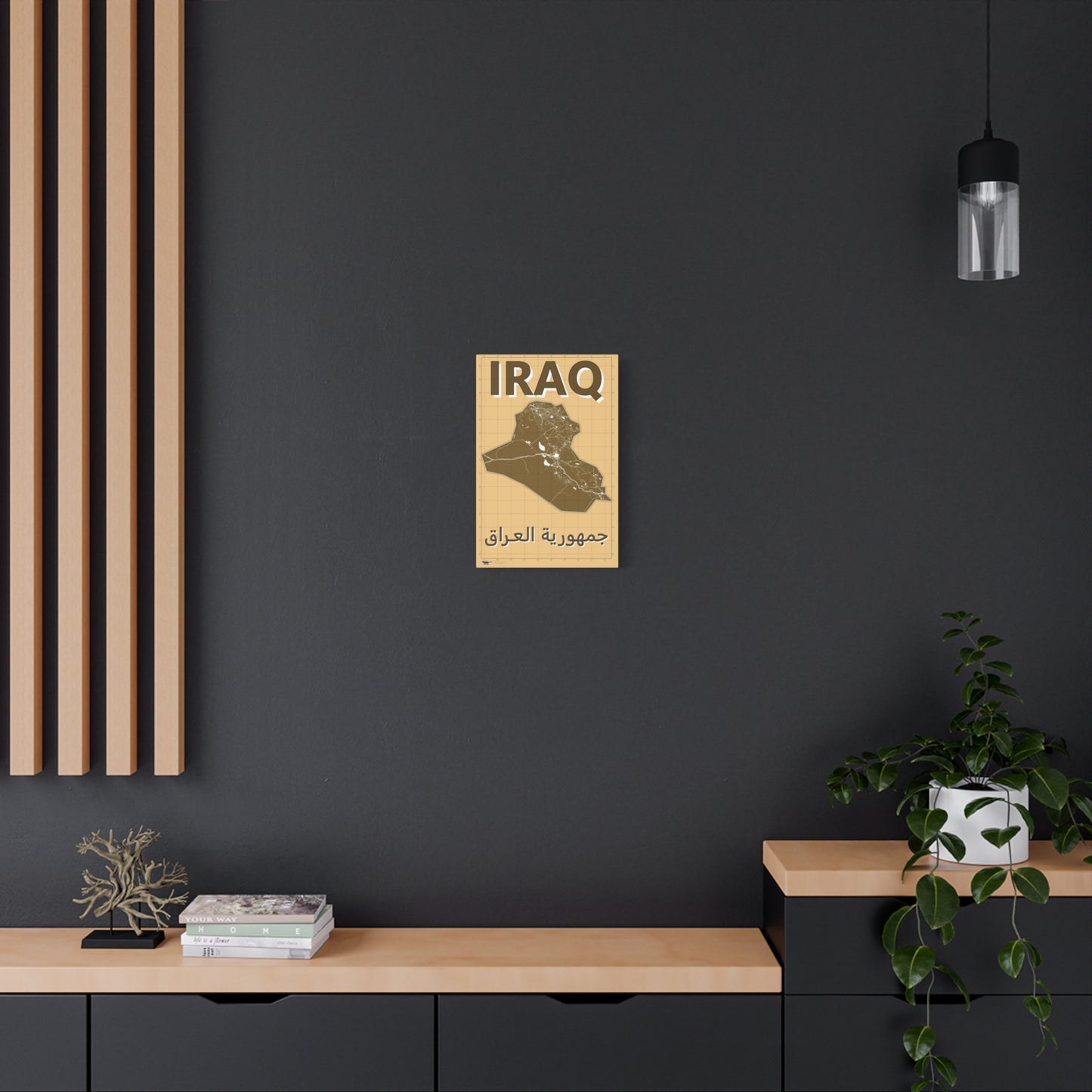 Iraq Desert Camo Map - Matte Canvas, Stretched, 1.25"