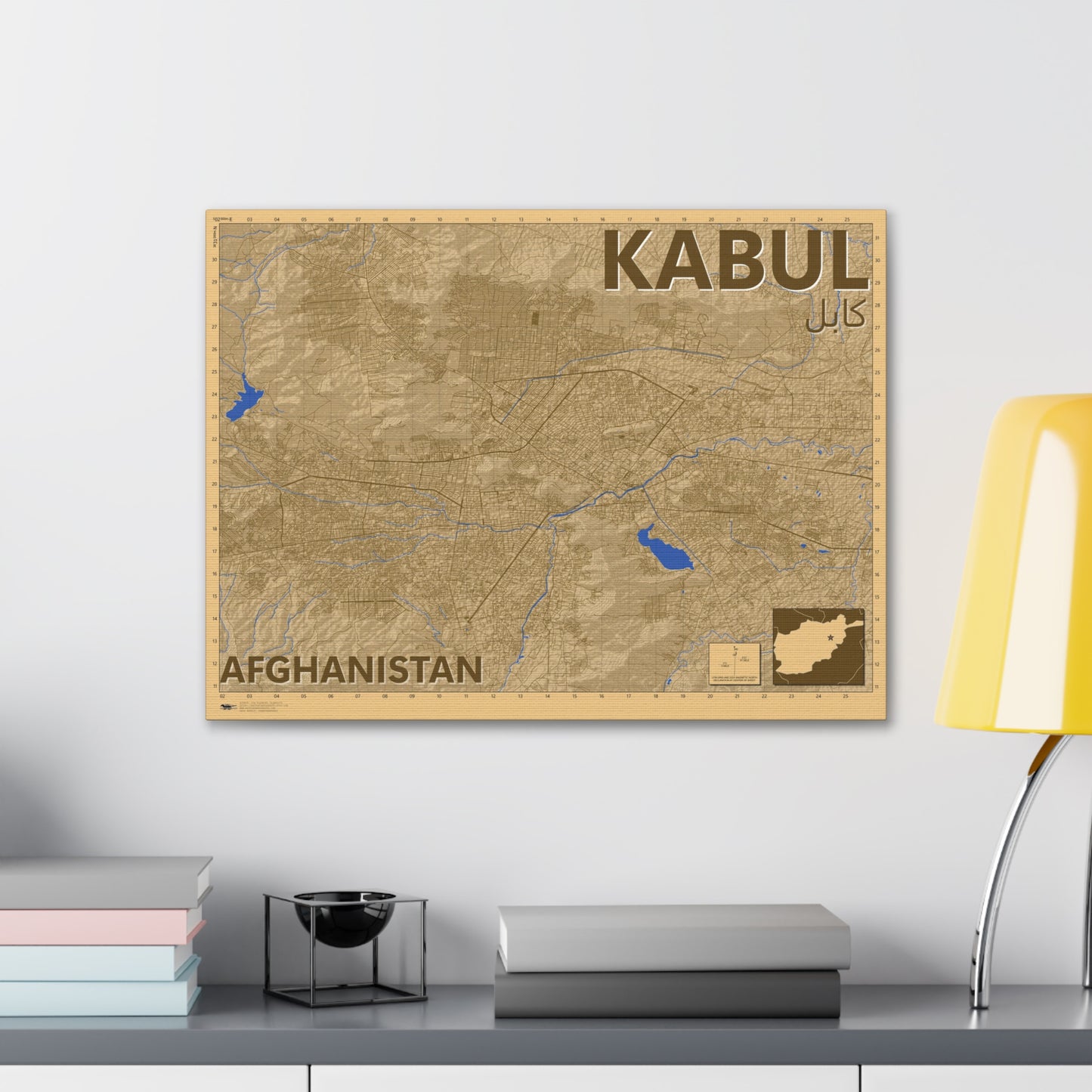 Kabul - Desert Camo - Canvas Map