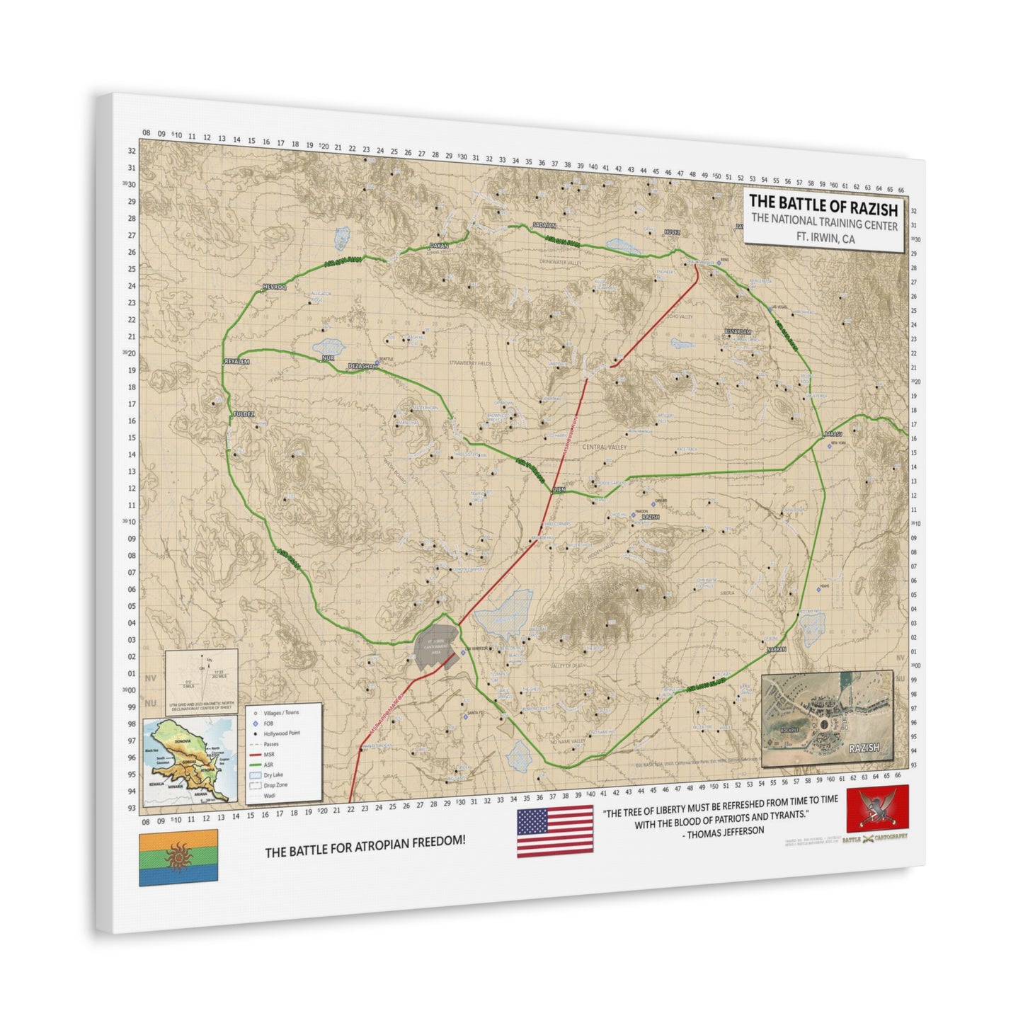 NTC / Ft. Irwin Special "Atropia" Canvas Map