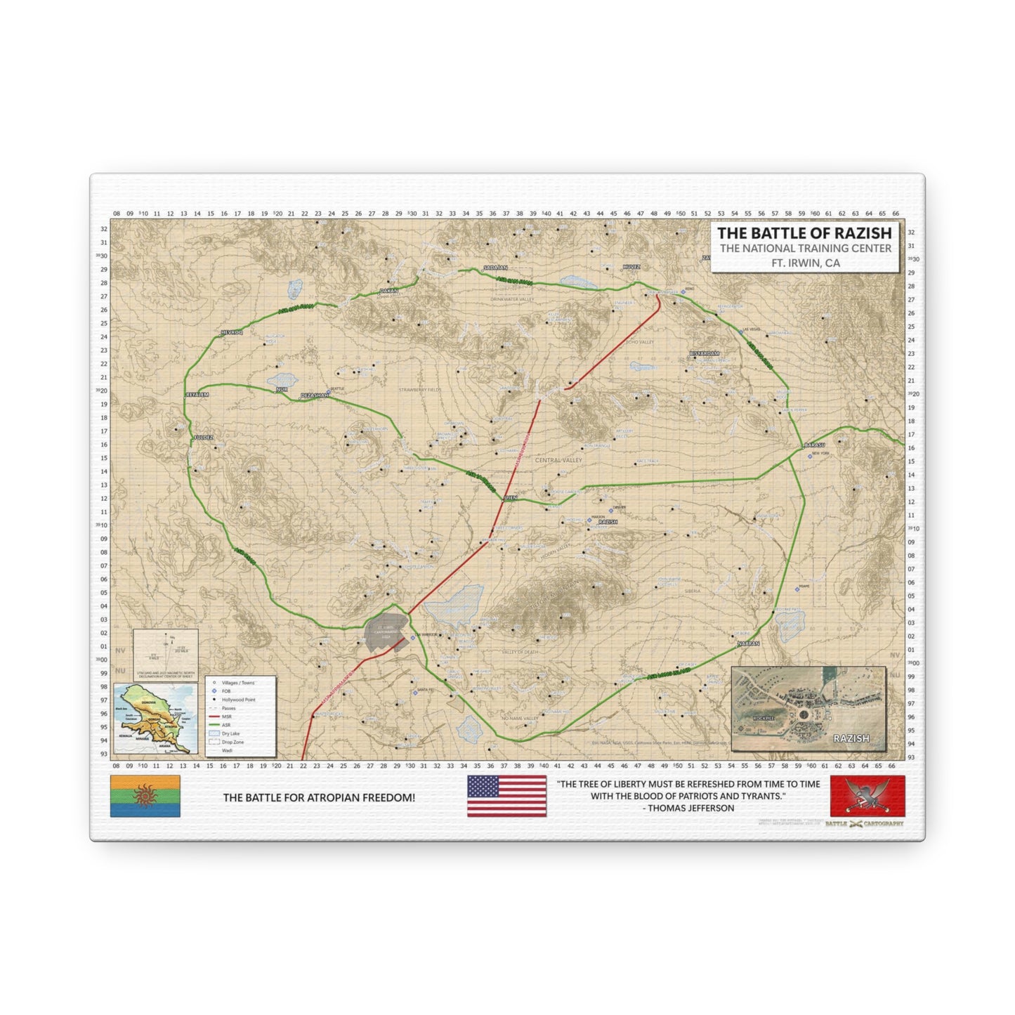 NTC / Ft. Irwin Special "Atropia" Canvas Map